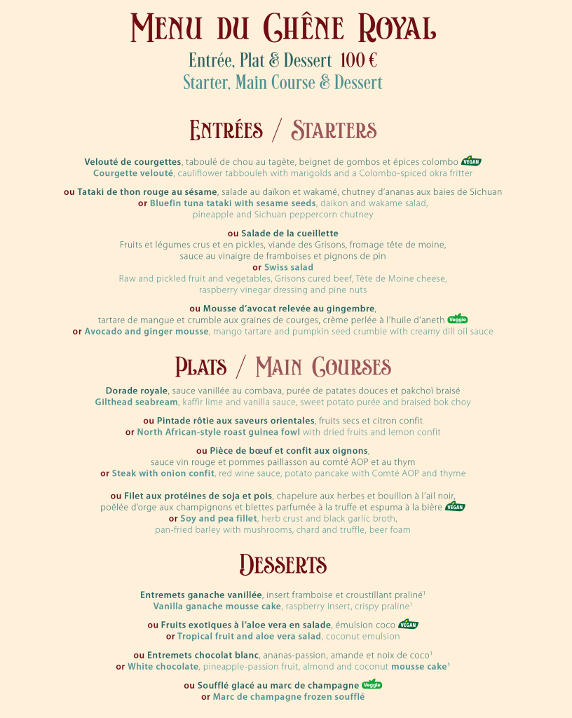 The Regal View Restaurant & Lounge Adult Menu Disneyland Paris