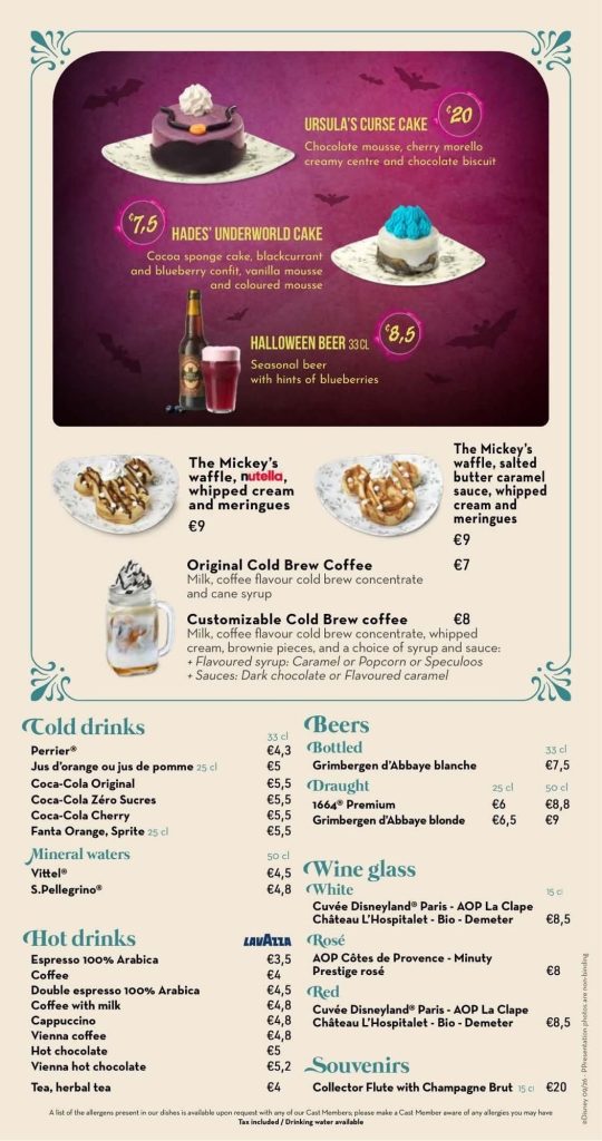 Disneyland Paris Halloween 2026 Treats - Victorias Menu