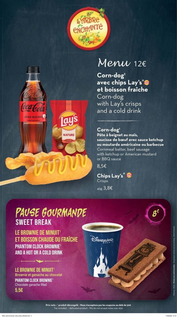 Disneyland Paris Halloween Snacks & Treats 2026 - Arbre Enchante Menu